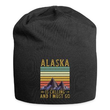 Alaska Gift USA Nature Bear Denali Grizzly Forest - Jersey Beanie - black - Front