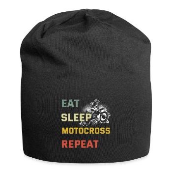 Motocross Tshirt Für Herren Damen Enduro Supermoto - Jersey-Beanie - Schwarz - Vorne