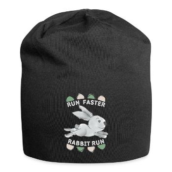 Run-Faster-Rabbit-Run, Lapin doux, Dicton drôle - Bonnet en jersey - noir - Devant