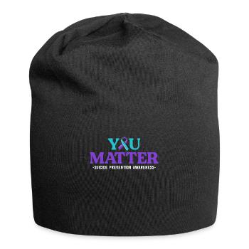 Suicide Prevention Awareness You Matter Teal - Jersey Beanie - black - Front