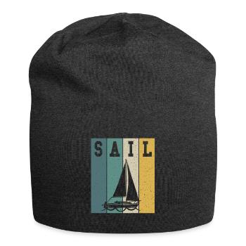 Sailor Sunset Sailboat Skipper Captain Sailing - Jersey Beanie - charcoal grey - Front