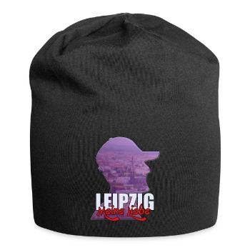 Leipzig mein Liebe Stadt Leipzig Design - Jersey-Beanie - Schwarz - Vorne