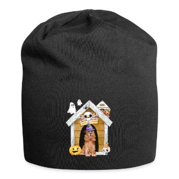 Halloween Cocker Spaniel Dog Witch - Jersey Beanie - black - Front
