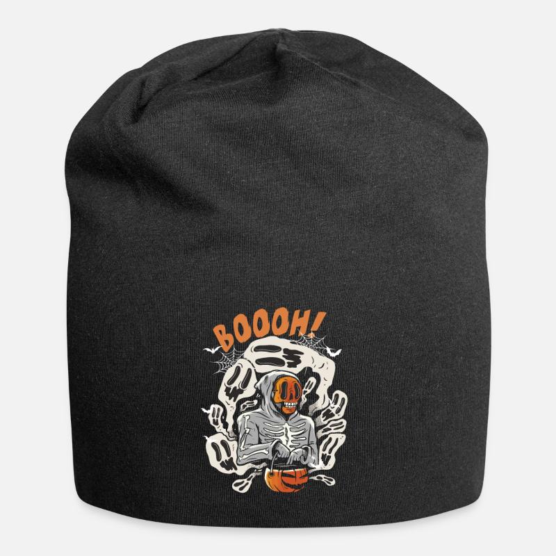 Squelette Dinosaure Trex Dino Citrouilles Moon Boys - Bonnet en jersey - noir