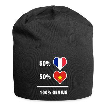 Das Genie Frankreich und Vietnam / Geschenk - Jersey-Beanie - Schwarz - Vorne