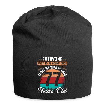 Idée d’anniversaire de 77 ans pour hommes 77 anniversaire - Bonnet en jersey - noir - Devant