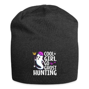 Cool girls go ghost hunting - Jersey Beanie - charcoal grey - Front