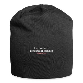 Bibel Zitat Vers Christ Christlich Bibelvers - Jersey-Beanie - Schwarz - Vorne
