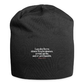 Bibel Zitat Vers Christ Christlich Bibelvers - Jersey-Beanie - Schwarz - Vorne