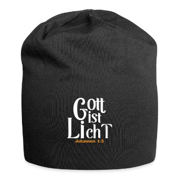 Bibel Zitat Vers Christ Christlich Bibelvers - Jersey-Beanie - Schwarz - Vorne