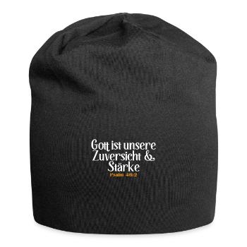 Bibel Zitat Vers Christ Christlich Bibelvers - Jersey-Beanie - Schwarz - Vorne