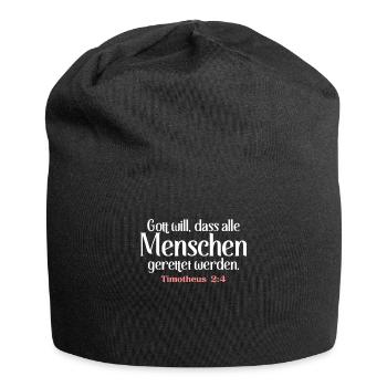 Bibel Zitat Vers Christ Christlich Bibelvers - Jersey-Beanie - Schwarz - Vorne