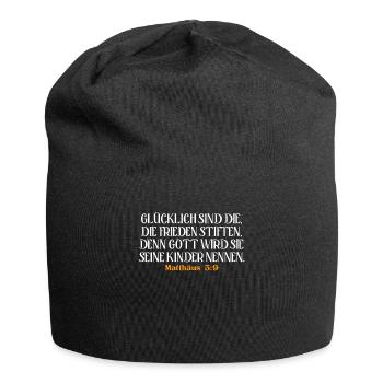 Bibel Zitat Vers Christ Christlich Bibelvers - Jersey-Beanie - Schwarz - Vorne