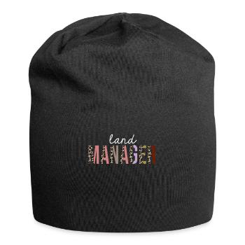 Land manager Leopard Print Funny Gift - Jersey Beanie - black - Front