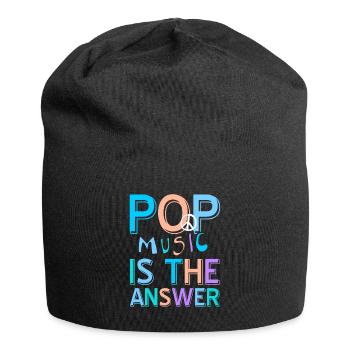 Pop Music Is The Answer Awesome Retro T-Shirt - Jersey-Beanie - Schwarz - Vorne