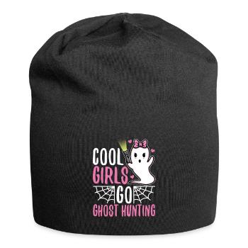 Cool girls go ghost hunting - Jersey Beanie - black - Front