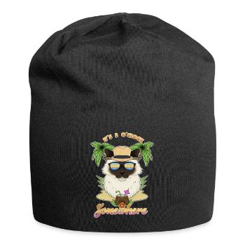 It is 5 OClock Somewhere Drinking Burman Cat - Jersey Beanie - black - Front