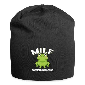 Man I Love Frog Gigging Frog Catcher - Jersey Beanie - black - Front