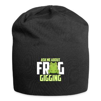 Ask Me About Frog Croak Frog Catcher - Jersey Beanie - black - Front