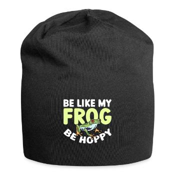 Sei Wie Mein Frosch Be Hoppy Froschfänger - Jersey-Beanie - Schwarz - Vorne