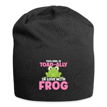 Cette fille est une alliée de crapaud amoureuse de sa grenouille - Bonnet en jersey - noir - Devant