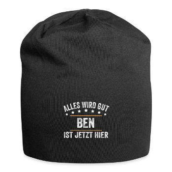 Ben Vorname Name Geburtstag - Jersey-Beanie - Schwarz - Vorne