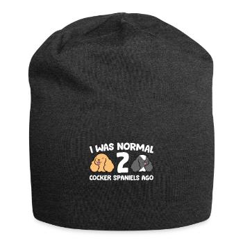 Cocker Spaniel Owner I Was Normal 2 Cocker - Jersey Beanie - charcoal grey - Front