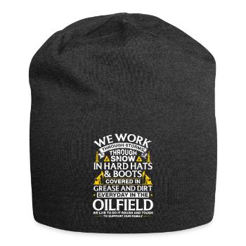 OilField Workers Oil Rig Oil Platform Oil Production - Jersey Beanie - charcoal grey - Front