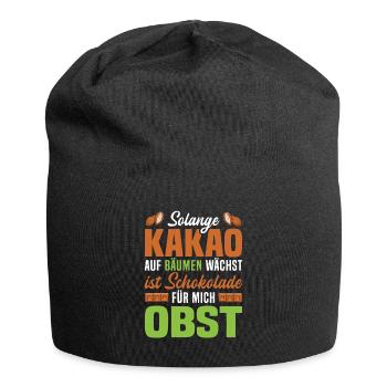 Kakao Schokoladen Liebhaber Obst Tafel Schokolade - Jersey-Beanie - Schwarz - Vorne