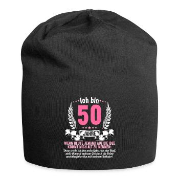 50 Jahre idee mich alt zu nennen 50 Geburtstag - Jersey-Beanie - Schwarz - Vorne