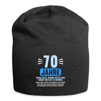 70 Jahre idee mich alt zu nennen 70 Geburtstag - Jersey-Beanie - Schwarz - Vorne