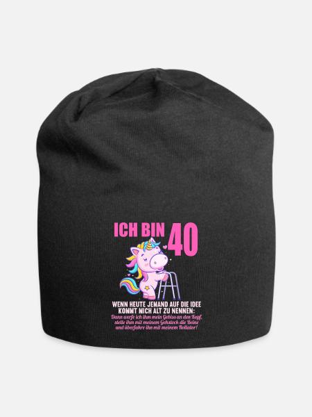 40 Jahre idee mich alt zu nennen 40 Geburtstag - Jersey-Beanie - Schwarz