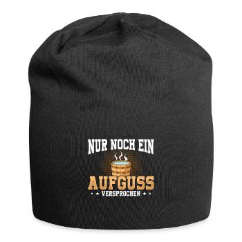 Sauna Schwitz Aufguss Saunakilt Bademantel - Jersey-Beanie - Schwarz - Vorne