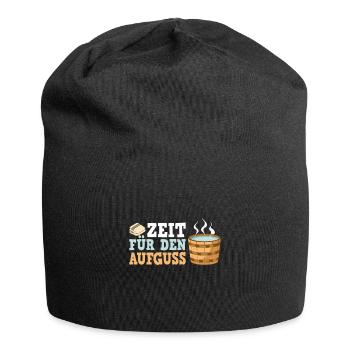 Sauna Schwitz Aufguss Saunakilt Bademantel - Jersey-Beanie - Schwarz - Vorne