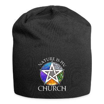 La nature est mon église - Bonnet en jersey - noir - Devant