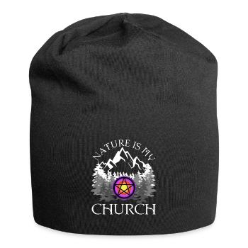 La nature est mon église - Bonnet en jersey - noir - Devant