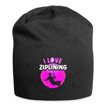 I love ziplining sport zipline zip line - Jersey Beanie - black - Front