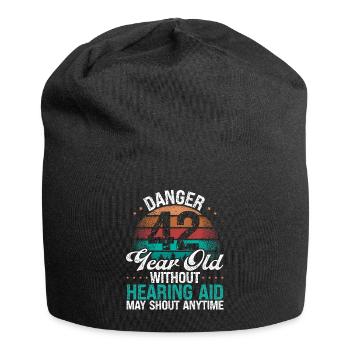 42 Birthday Idea Humor May Shout Funny 42 Year Old - Jersey-Beanie - Schwarz - Vorne