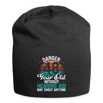 48 Birthday Idea Humor May Shout Funny 48 Year Old - Jersey-Beanie - Schwarz - Vorne