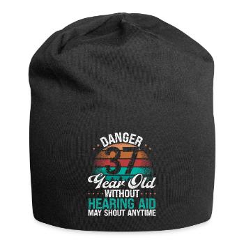 37 Birthday Idea Humor May Shout Funny 37 Year Old - Jersey-Beanie - Schwarz - Vorne