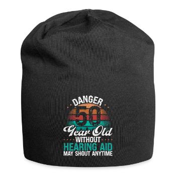 50 Birthday Idea Humor May Shout Funny 50 Year Old - Jersey-Beanie - Schwarz - Vorne