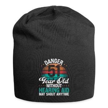 51 Birthday Idea Humor May Shout Funny 51 Year Old - Jersey-Beanie - Schwarz - Vorne