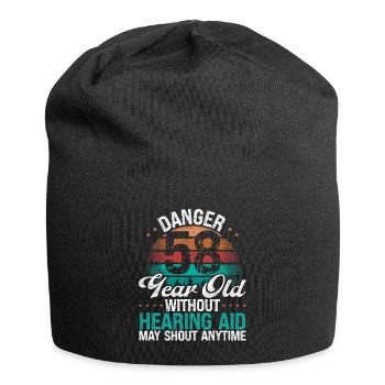 58 Birthday Idea Humor May Shout Funny 58 Year Old - Jersey-Beanie - Schwarz - Vorne