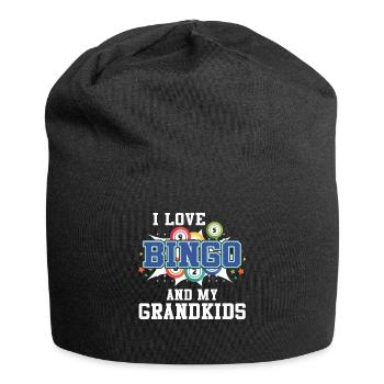 I Love Bingo And My Grandkids Lustiges Bingo - Jersey-Beanie - Schwarz - Vorne