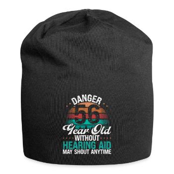 56 Birthday Idea Humor May Shout Funny 56 Year Old - Jersey-Beanie - Schwarz - Vorne