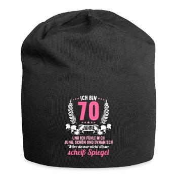 70 Jahre Jung Schön Dynamisch 70 Geburtstag - Jersey-Beanie - Schwarz - Vorne