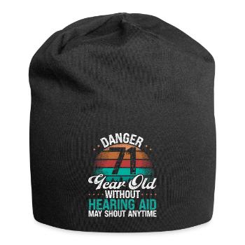 71 Idée d’anniversaire L’humour peut crier drôle 71 ans - Bonnet en jersey - noir - Devant