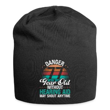 77 Birthday Idea Humor May Shout Funny 77 Year Old - Jersey-Beanie - Schwarz - Vorne