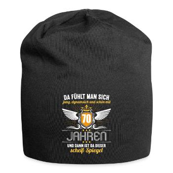 70 Jahre Jung Schön Dynamisch 70 Geburtstag - Jersey-Beanie - Schwarz - Vorne