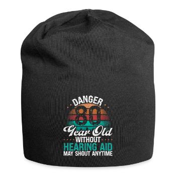 80 Birthday Idea Humor May Shout Funny 80 Year Old - Jersey-Beanie - Schwarz - Vorne